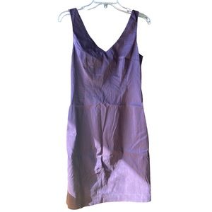 Vintage Ann Taylor Purple Business Formal V-Neck Sheath Pencil Dress Size 0